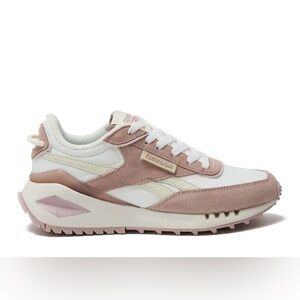 Reebok Women's Suede & Mesh Trainer in Pink and White